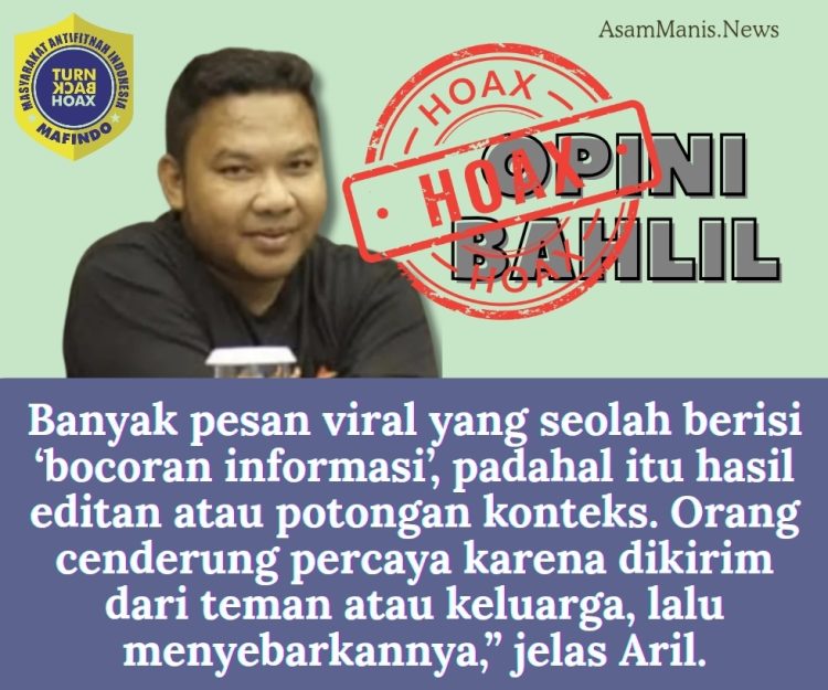 Bahlil Lahadalia Sasaran Hoaks dan Body Shaming, Mafindo Angkat Suara: Dorong Literasi Digital untuk Cegah Hoaks Terhadap Mentri ESDM
