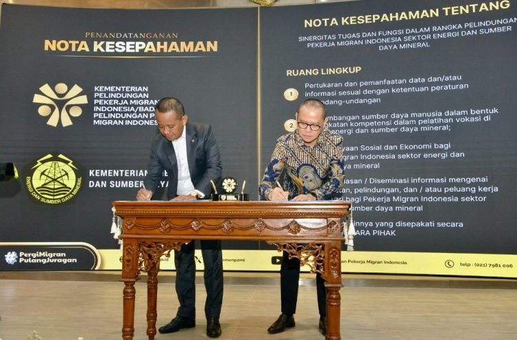 ESDM dan P2MI Tandatangani MoU, Perkuat Perlindungan dan Pelatihan Pekerja Migran di Sektor Energi