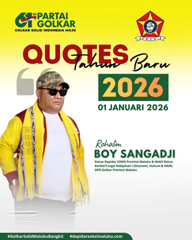 Catatan Akhir Tahun, Ketua DEPIDAR SOKSI Maluku Ajak Kader Perkuat Solidaritas di 2026