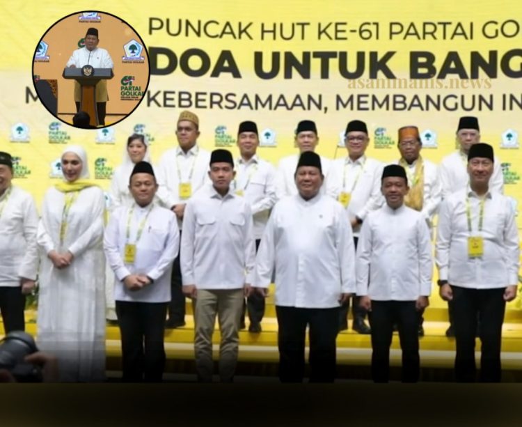 Presiden Prabowo Hadiri Puncak HUT ke-61 Partai Golkar, Puji Kinerja Bahlil Lahadalia “Detail, Cerdas dan Kerja Lapangan”