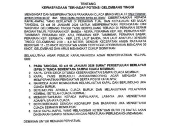 Waspada! UPP Tual Tunda Sementara Pelayaran di Laut Maluku