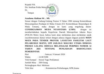 CMN Akan Gelar Aksi Damai di Jakarta, Soroti Dugaan Main Mata Tender Proyek Pelabuhan Matui