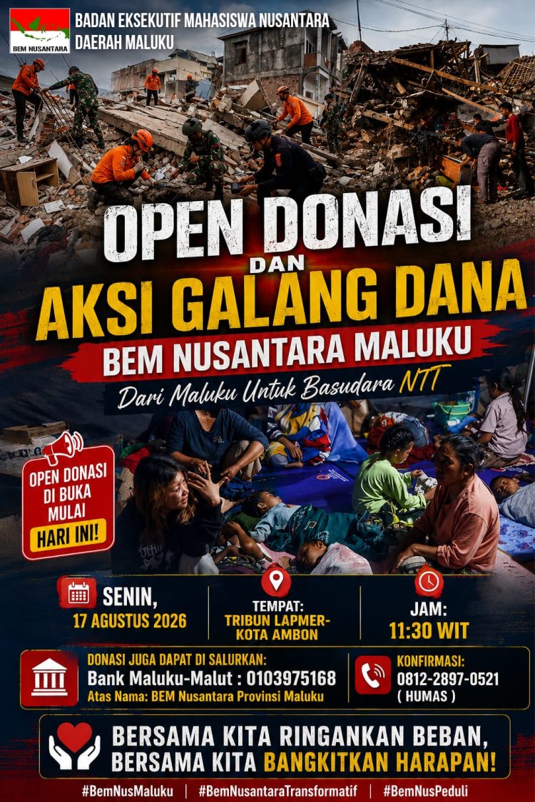 BEM Nus Maluku Buka Donasi untuk Korban Gempa Flores